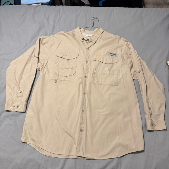 Men's Columbia Tan Lightweight Shirt Jacket - Picture 1 of 7